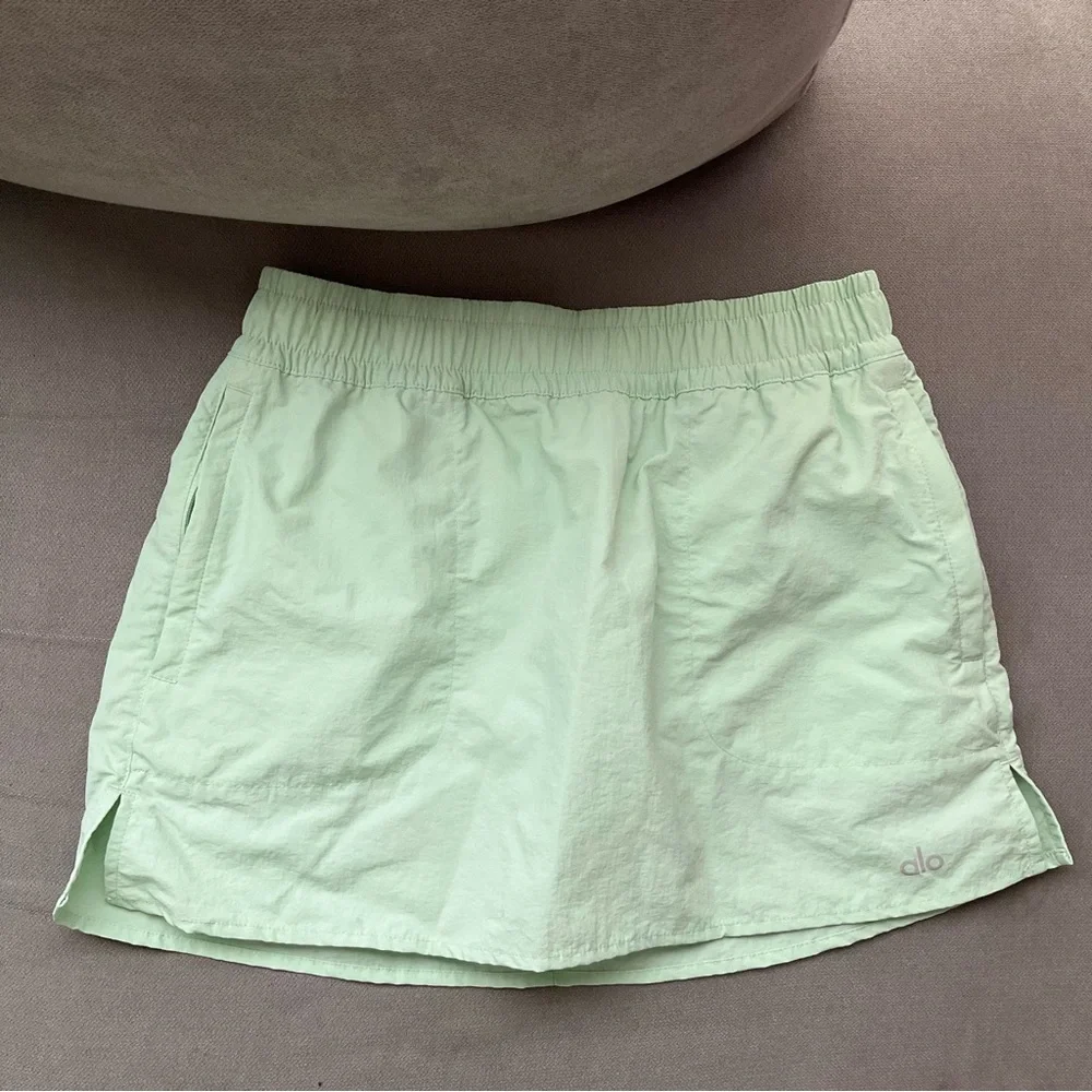 Alo Yoga Alumni Tennis Skirt Spearmint XS